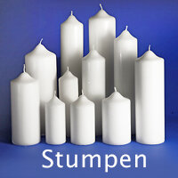 Stumpenkerzen wei&szlig; und elfenbein...