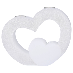 Premium Formkerze Doppelherz mit Teelichteinsatz