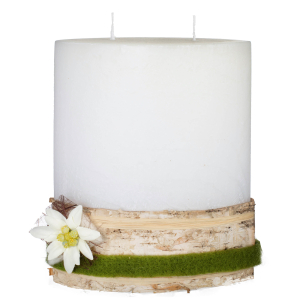 Elypse 2-Docht Modell 12-3 mit Rindenborte & Edelweis