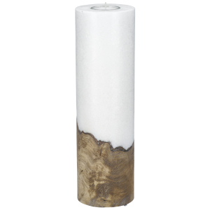 Edler Crystal Kerzenrohling mit Holzeinlage 90 x 300 mm, weiß