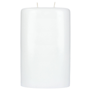 Oval 2-Docht abgerundet 220 x 135 x 70 glatt weiß getaucht