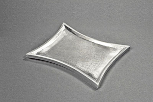 Kerzenteller silber, Messing/Metall 11x7cm konkav