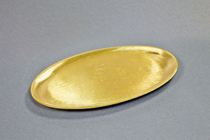 Kerzenteller gold, Messing 17x10cm oval