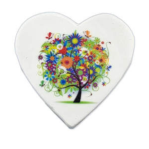 Wachsmotiv Herz mit Blütenbaum 7,5x7,2cm