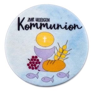 Wachsmotiv rundes Wachsbild zur hl. Kommunion 5,7 cm