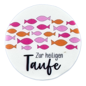 Wachsmotiv rundes Wachsbild zur hl. Taufe rosa 5,7 cm