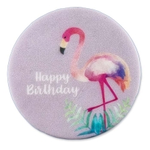 Wachsmotiv rundes Wachsbild Happy Birthday 5,7 cm