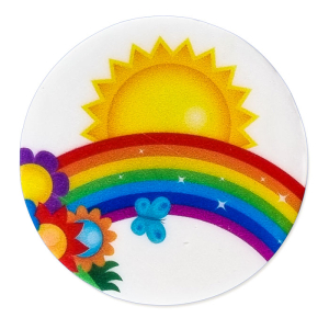 Wachsmotiv rundes Wachsbild Regenbogen 5,7 cm