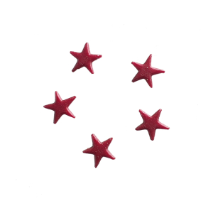 Wachsmotiv Sterne klein bordeaux, 5St.1,2x1,2cm