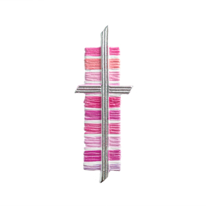 Wachsmotiv Kreuz mit Hintergrund pink-rosa 11,3x4cm