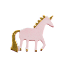 Wachsmotiv Einhorn rosa-gold bemalt | 5x6cm