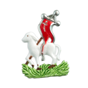 Wachsmotiv Osterlamm mit Fahne 5,8x4cm