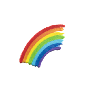 Wachsmotiv Regenbogen klein  3,2x7cm