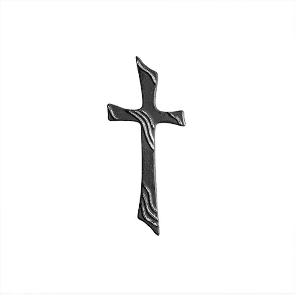 Verzierwachs Schwarzes Kreuz mit silbernen Wellen