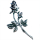 Wachsmotiv Trauerkerze -  Schwarz-silberne Rose mit Bl&uuml;te u. Knospe