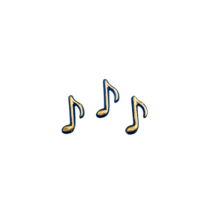 Wachsmotiv Noten gold 3 St.