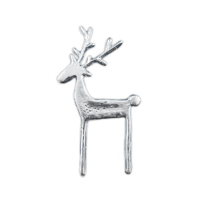 Wachsmotiv Hirsch glanzsilber