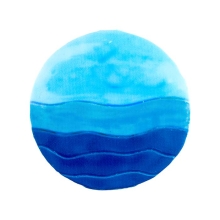 Wachsmotiv Kreisrunder Hintergrund Wasser mit Himmel