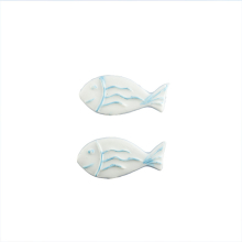 Wachsmotiv Lustige Fische weiß- blau  2 St.