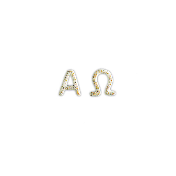 Wachsmotiv Alpha & Omega gold- silber