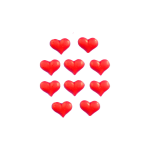 Wachsmotiv Hellrote Herzchen, 10 St.