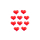 Wachsmotiv Hellrote Herzchen, 10 St.