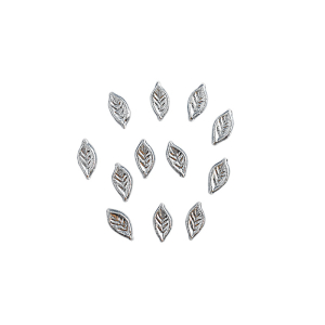 Verzierwachs Blätter klein, silber 12 St.