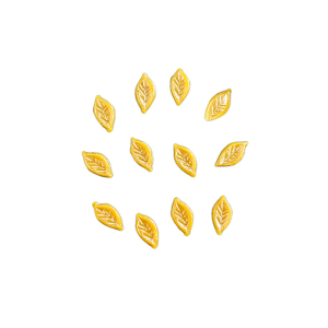 Wachsmotiv Blätter klein, gelb perlmutt 12 St.