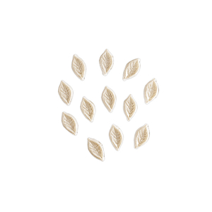 Verzierwachs Blätter klein, sandfarben perlmutt 12 St.