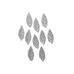 Verzierwachs Blätter groß, silber 10 St.