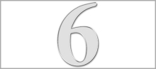 Wachszahl 6 - einzeln, Silber 22mm