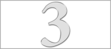 Wachszahl 3 - einzeln, Silber 22mm