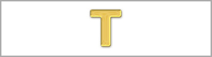 Wachsbuchstabe T - einzeln, Gold 8mm