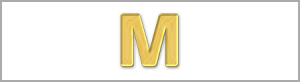 Wachsbuchstabe M - einzeln, Gold 8mm