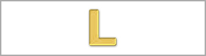 Wachsbuchstabe L - einzeln, Gold 8mm