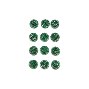 Grüne Diamantsteine, 10mm 12 St. selbstklebend