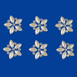 Blüten aus Perlen und Schmucksteinen, 20mm, selbstklebend