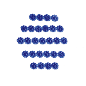 Wachsmotiv Blümchen, blau 7mm, 26 St.