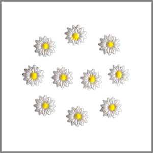 Wachsmotiv Margeritenblüten perlmutt, 10St.