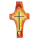 Wachsmotiv Kreuz mit Alpha u. Omega, gelb-orange-gold