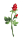 Wachsmotiv Helles Rosengr&uuml;n mit Bl&uuml;te und Knospe