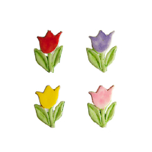 Wachsmotiv Tulpen farblich sortiert, 4St.