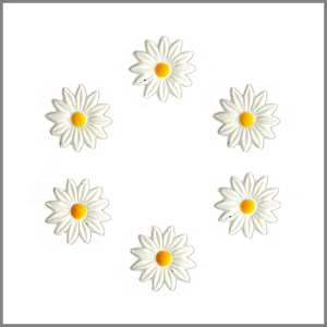 Wachsmotiv Margeritenblüten 6St.