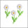 Wachsmotiv Margeriten-Blüten mit Grün, 3St.