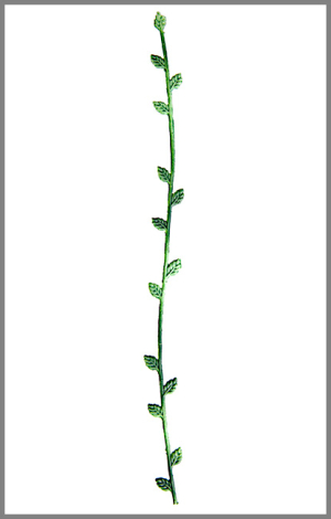 Wachsmotiv Zierliche Blätterranke grün-schattiert, 21cm