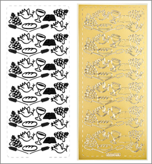 Sticker Kommunion u. Konfirmation-Elemente gold
