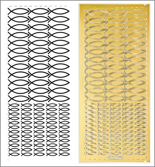 Sticker Ichtus-Symbol gold