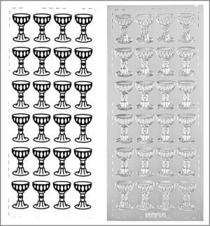 Sticker Kelche silber