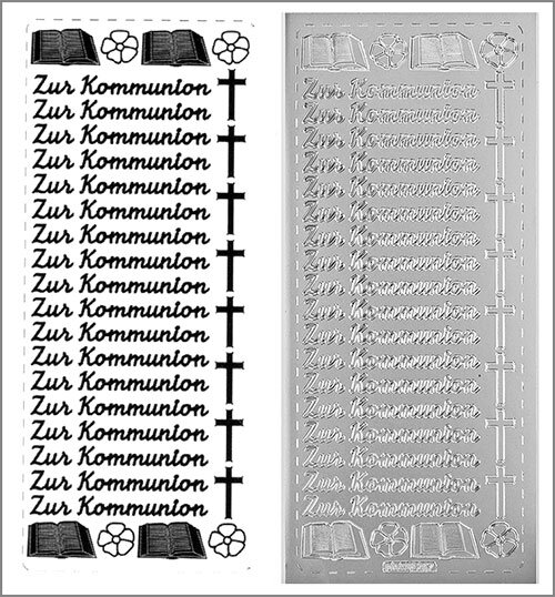 Sticker Schriftzüge Zur Kommunion silber