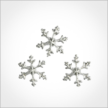 Wachsmotiv Weihnachtskerzen - Eiskristall silber 2,5cm,...